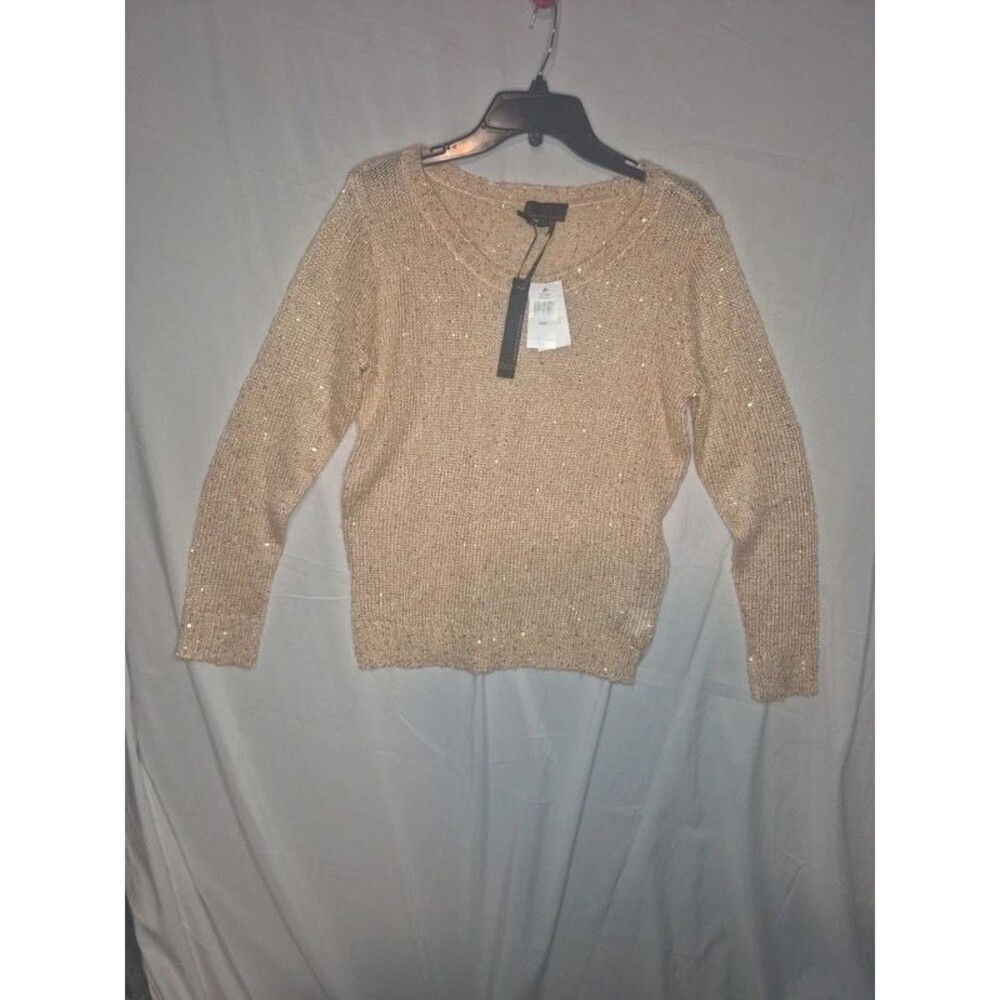 Jeans by Buffalo Gold Metallic Sequin Scoop Neck Knit Sweater